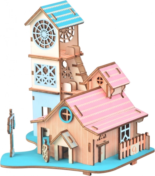 Woodcraft medinė 3D dėlionė „Vila prie upės“