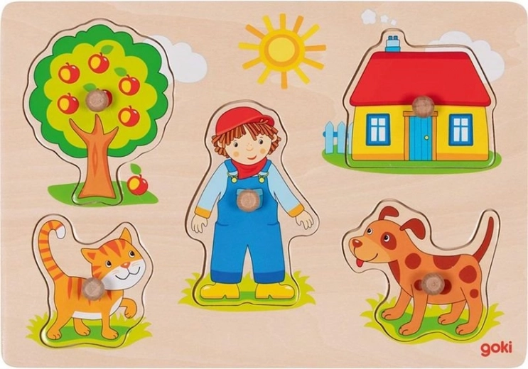 Medinė dėlionė „Namai“ GOKI
