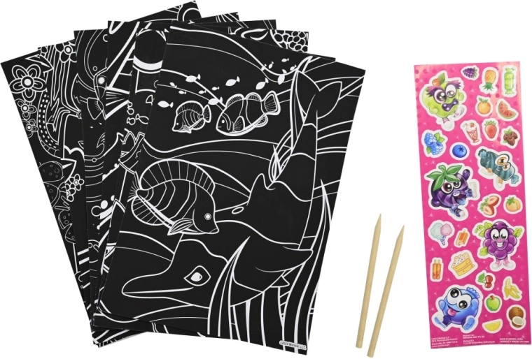 Stebuklingas scratch art su jūriniais motyvais