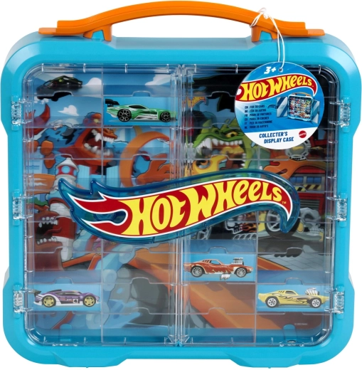 Hot Wheels kolekcinė vitrina modeliukams su apšviestu logotipu
