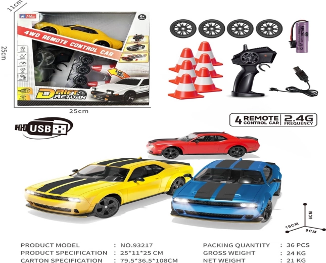 SPEED Remote-Controlled Drift Car with Yellow Accessories
