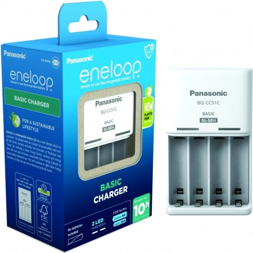 Eneloop Advanced AA/AAA Charger + 4× AA 2000 mAh