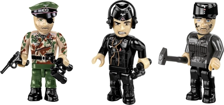 3 minifigūrėlės įgulai ir dioramai