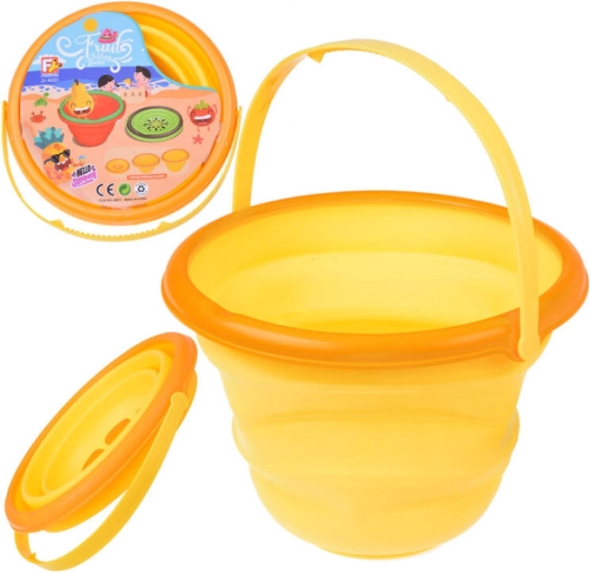 Sulankstomas vaisinis silikoninis kibirėlis – citrina, 2,5 l