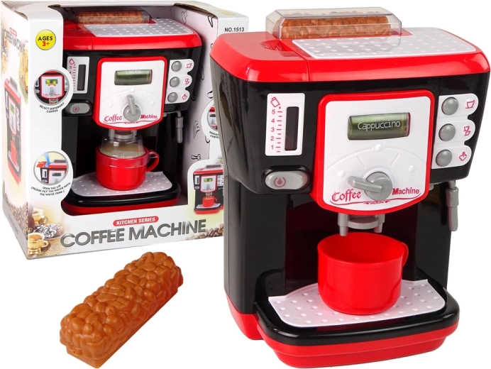 Toy coffee maker sounds battery-powered black