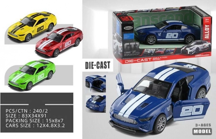 Metal Pull-Back Car with Stripes