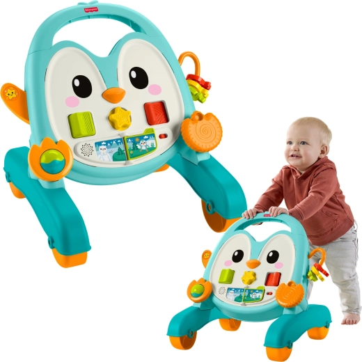 Fisher-Price muzikinė vaikštynė ir stumdukas pingvinas 2 viename