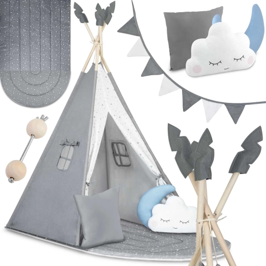 Vaikiška tipi palapinė Nukido – pilka
