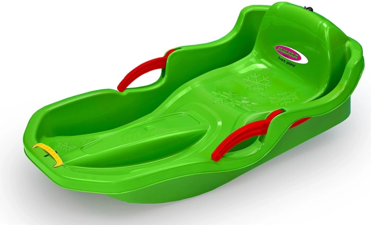 Snow Play Comfort Snow Sled 80 cm, Green, with Hand Brakes