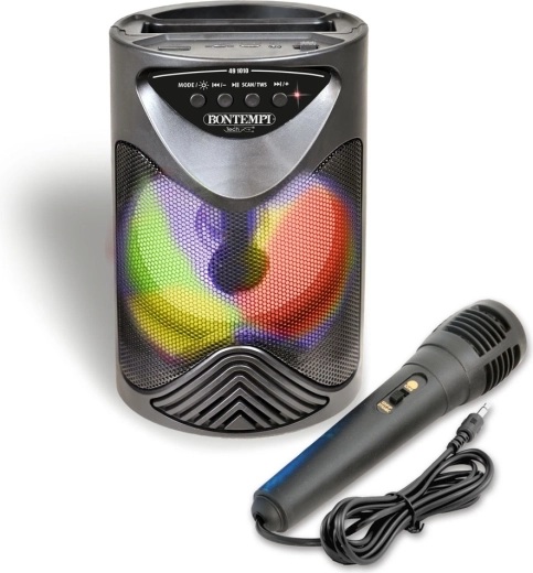 Bontempi belaidis karaokės garsiakalbis su mikrofonu ir RGB apšvietimu