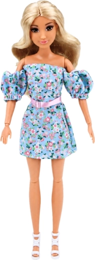 Fashionable outfit and long blonde hair