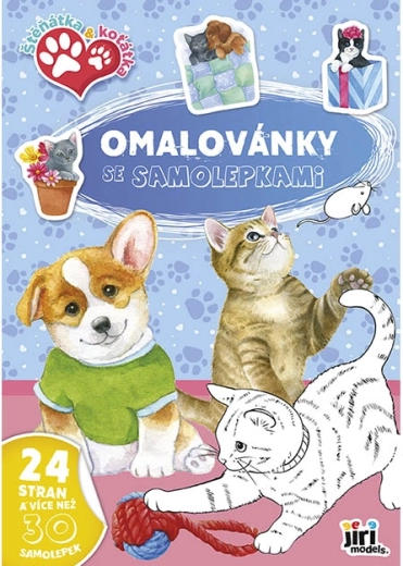 A4 Coloring Book with Puppy and Kitten Stickers
