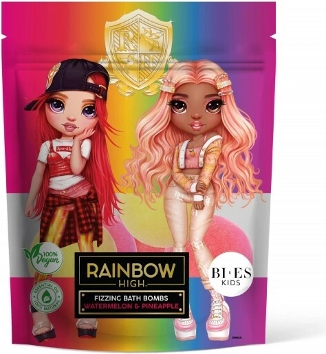 Šnypščiančios vonios bombos Rainbow High su arbūzu ir ananasu 6×55 g