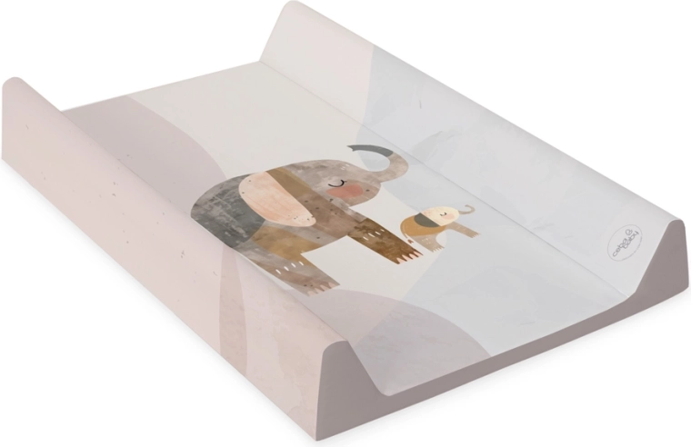 Ceba baby soft changing mat with raised edges, Basic Elephant Family, 50 × 70 cm