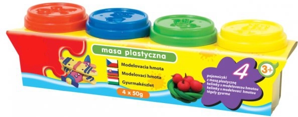 Modeliavimo masė – rinkinys iš 4 indelių (4 spalvos)