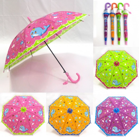 Children's umbrella with dolphin motif