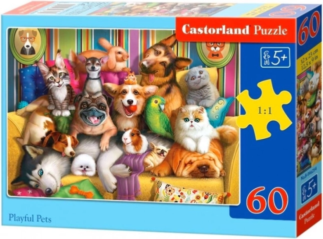 CASTORLAND Happy Animals 60-Piece Puzzle