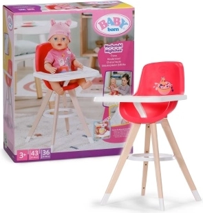 Baby Born dining high chair for dolls red - 1 piece