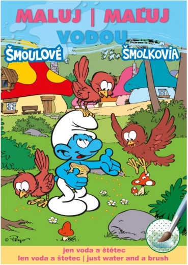 Vandens piešimo spalvinimo knygelė A5 – Smurfai 15 × 21 cm