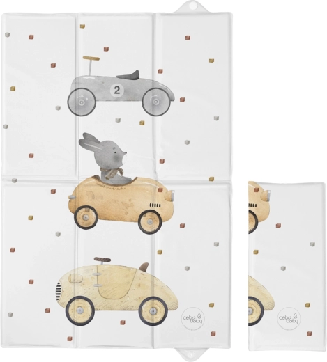 Ceba Baby kelioninis vystymo kilimėlis Basic Bunny Driver 60 × 40 cm