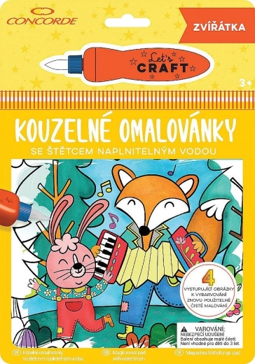 Magiškos spalvinimo kortelės CONCORDE – gyvūnėliai