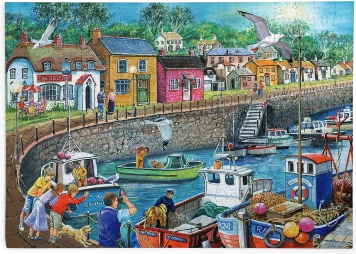 House of Puzzles Jigsaw Puzzle In the Harbor with Seagulls, 250 Extra-Large Pieces