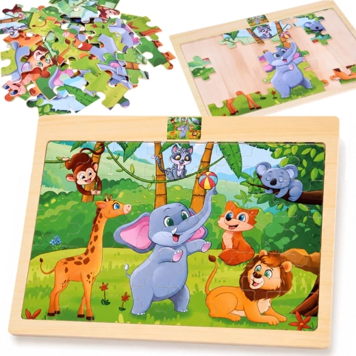 Wooden puzzle – wild animals, 40 pieces