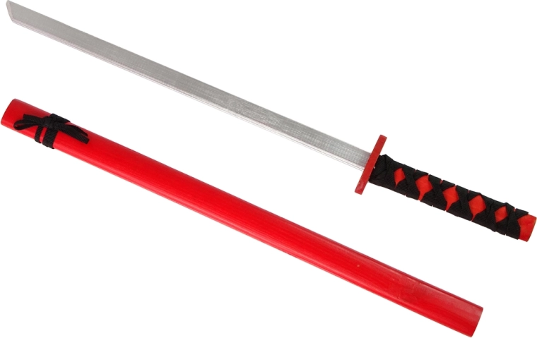 Medinis raudonas cosplay kardas 73 cm