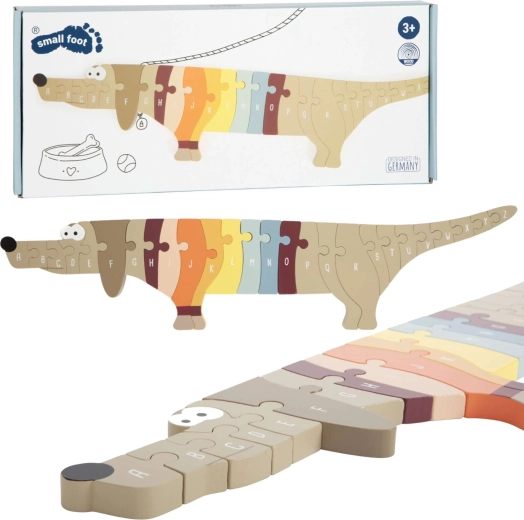 Wooden alphabet dachshund puzzle small foot