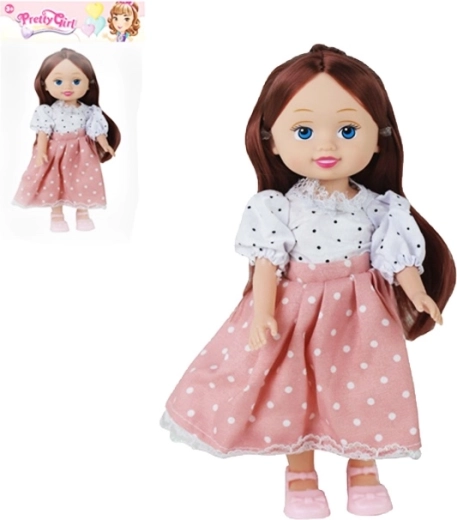 lėlytė su taškuotais rūbeliais 25 cm
