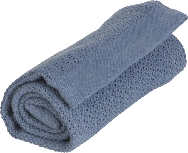Vinter & Bloom blanket Soft grid organic denim blue