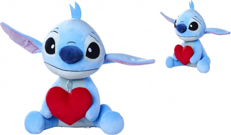 Pliušinis Stitch su širdele 50 cm