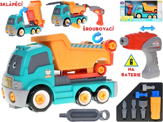 Surenkamas savivartis su bateriniu gręžtuvu vaikams