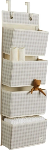 3 Sprouts pakabinamas organizatorius recycled gringham beige