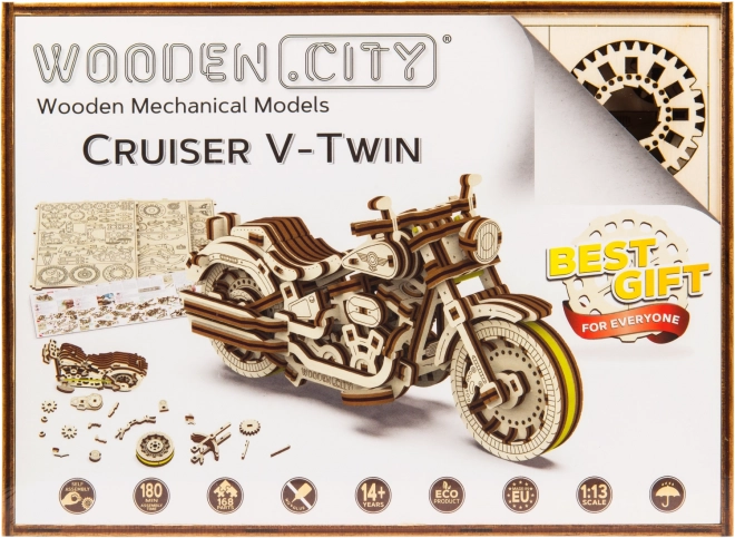 WOODEN CITY 3D Puzzle Motorcycle Cruiser V‑Twin 168 pieces
