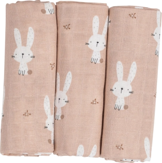 FreeON Bubaba medžiaginės sauskelnės beige bunnys – 3 vnt.