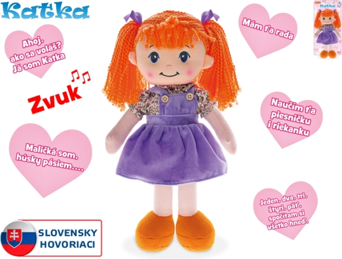 Kalbanti lėlė Katka su minkštu kūneliu 39 cm