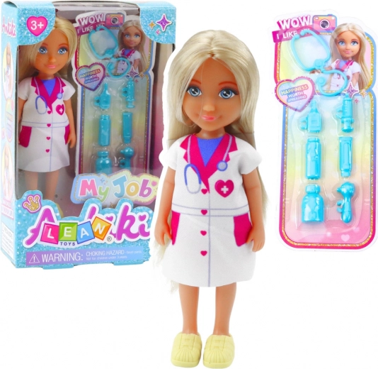 Mini lėlė gydytoja su medicininiais priedais