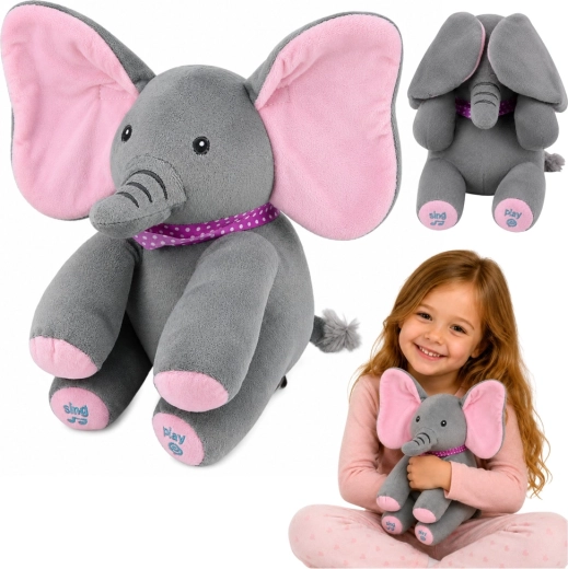 Interactive Plush Elephant Peekaboo – Plays Melodies and Flaps Its Ears