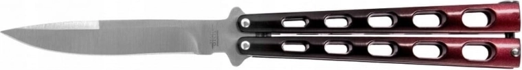 Sulankstomas balisong peilis 9 cm juodai‑raudonas aliuminis JOKER