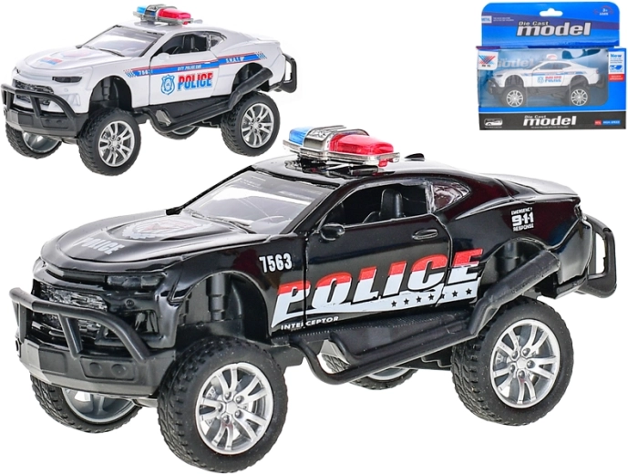Metal police car 13 cm with pull-back drive