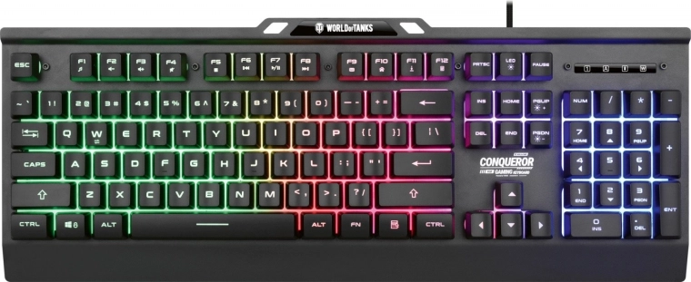 Metal gaming keyboard COMQUEROR with dynamic backlight - World Of Tanks Limited Edition