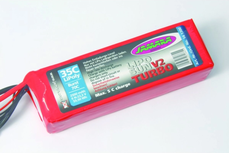 LipoSun V2 Turbo LiPo Battery 22.2 V 2500 mAh 35C/70C with GPR 6N Balancer Connector