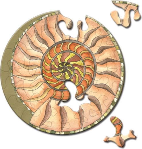 Round mini puzzle CURIOSI Picoli – snail, 33 pieces