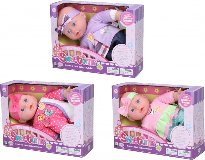 Minkšta kalbanti lėlytė kūdikis 28 cm
