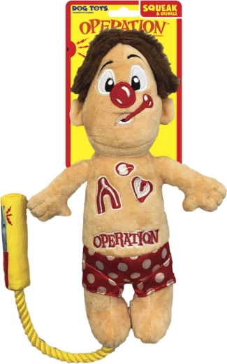 Plush Dog Toy HASBRO Operation Cavity Sam with Rope and Squeaker 30 cm