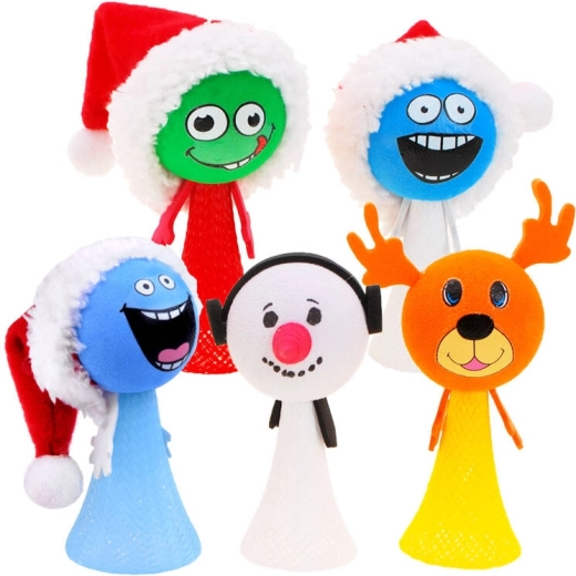 Šokinėjantis kalėdinis elfas – spyruoklinis žaislas senis besmegenis, elnias arba Santa