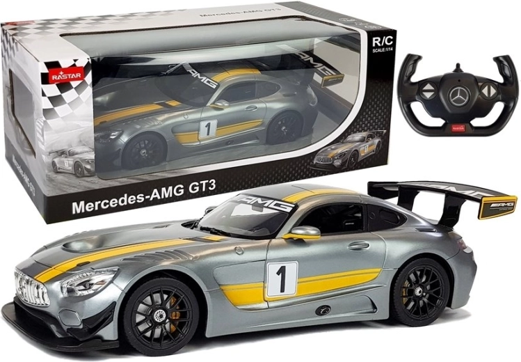 R/C automobilis Mercedes-AMG GT3 Rastar 1:14 pilkas su nuotoliniu valdymu