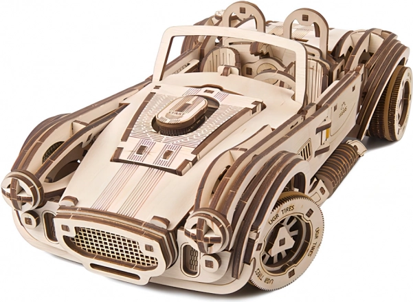 Ugears 3D medinis mechaninis dėlionės modelis – drifto lenktyninis automobilis Cobra