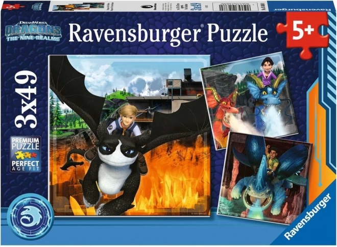 Ravensburger dėlionė Kaip prisijaukinti slibiną: Devyni karalystės 3×49 detalių